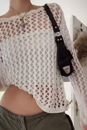 Quick Outfits, Modest Fashion Outfits Ideas Long Sleeve Fishnet Top