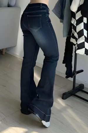 Quick Outfits, Modest Fashion Outfits Ideas Low Rise Flare Denim Jeans