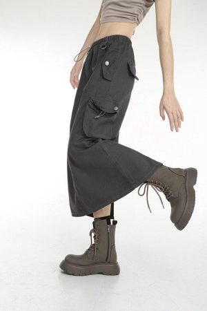 Quick Outfits, Modest Fashion Outfits Ideas Low Rise Parachute Maxi Skirt