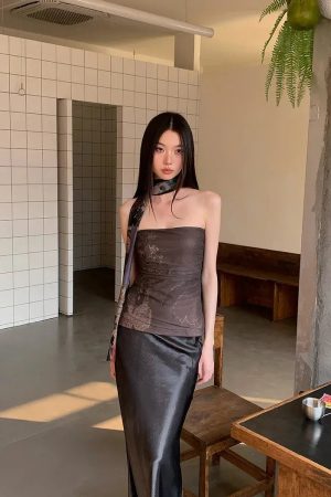 Quick Outfits, Modest Fashion Outfits Ideas Mesh Layered Tube Top