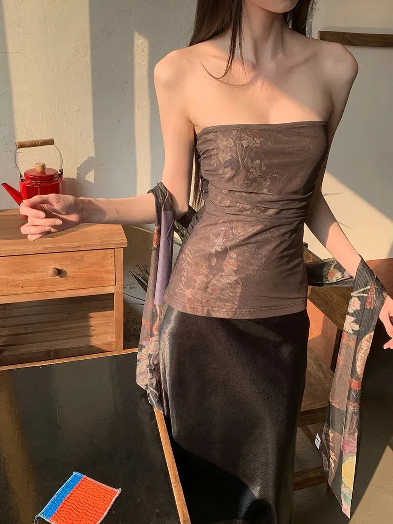 Quick Outfits, Modest Fashion Outfits Ideas Mesh Layered Tube Top Quick Outfits, Modest Fashion Outfits Ideas Mesh Layered Tube Top