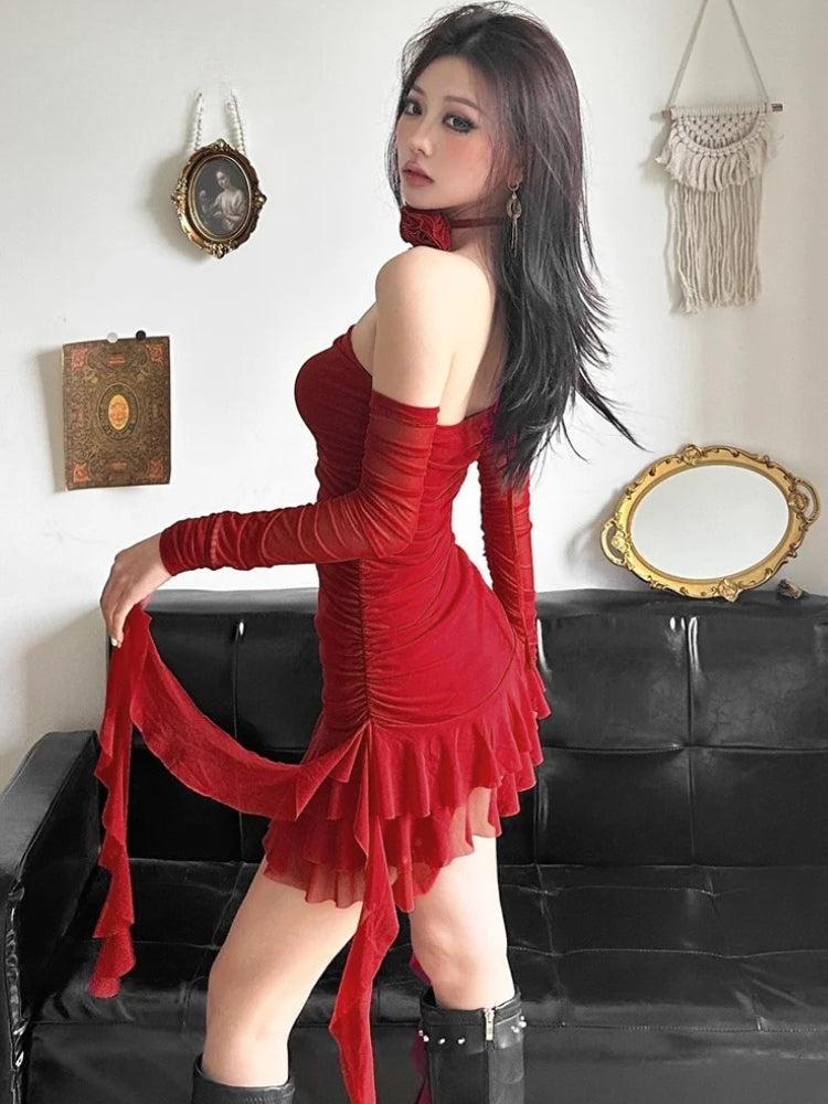 Quick Outfits, Modest Fashion Outfits Ideas Mesh Ruffled Strapless Mini Dress Quick Outfits, Modest Fashion Outfits Ideas Mesh Ruffled Strapless Mini Dress