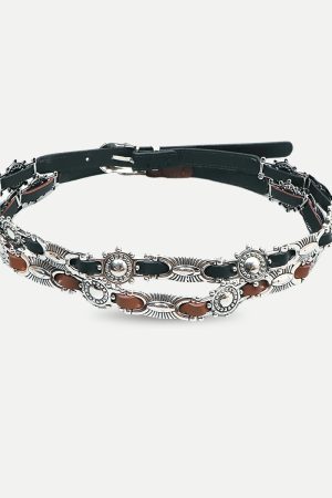 Quick Outfits, Modest Fashion Outfits Ideas Metal Faux Leather Tiny Belt