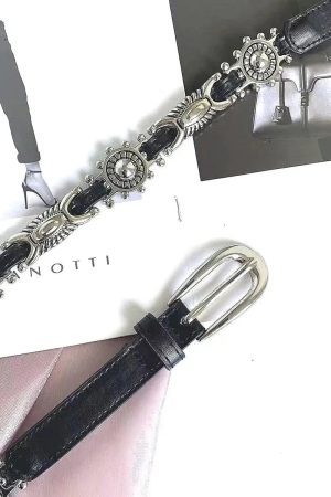 Quick Outfits, Modest Fashion Outfits Ideas Metal Faux Leather Tiny Belt