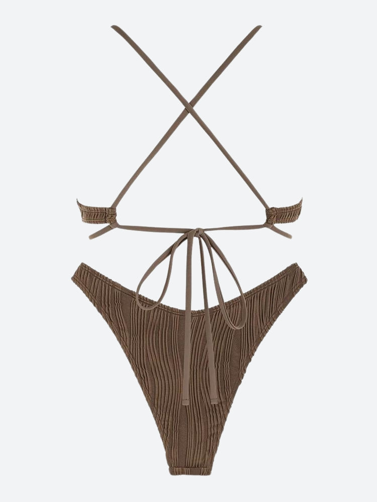 Quick Outfits, Modest Fashion Outfits Ideas Metal Hardware Criss Cross Bikini Set Quick Outfits, Modest Fashion Outfits Ideas Metal Hardware Criss Cross Bikini Set