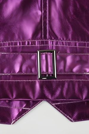 Quick Outfits, Modest Fashion Outfits Ideas Metallic Fuchsia Faux Leather Jacket