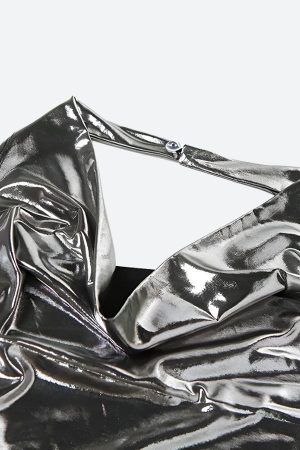 Quick Outfits, Modest Fashion Outfits Ideas Metallic Halter Neck Mini Dress