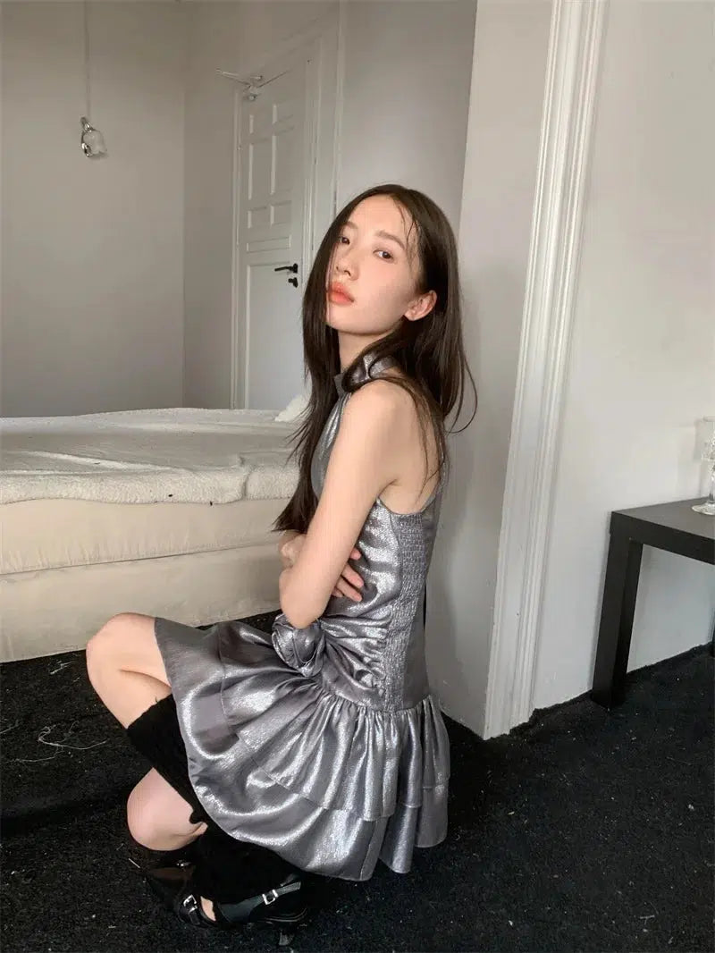 Quick Outfits, Modest Fashion Outfits Ideas Metallic Mini Dress Quick Outfits, Modest Fashion Outfits Ideas Metallic Mini Dress