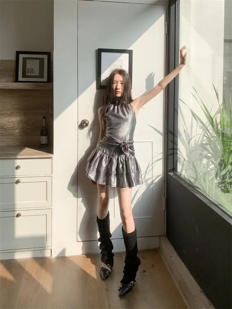 Quick Outfits, Modest Fashion Outfits Ideas Metallic Mini Dress Quick Outfits, Modest Fashion Outfits Ideas Metallic Mini Dress