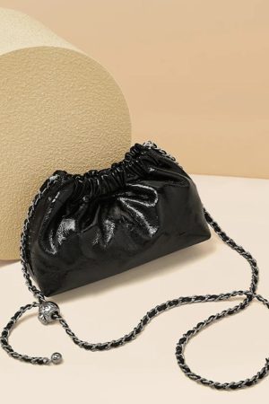 Quick Outfits, Modest Fashion Outfits Ideas Metallic Ruched Bag