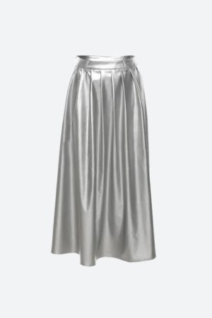 Quick Outfits, Modest Fashion Outfits Ideas Metallic Silver Maxi Dress