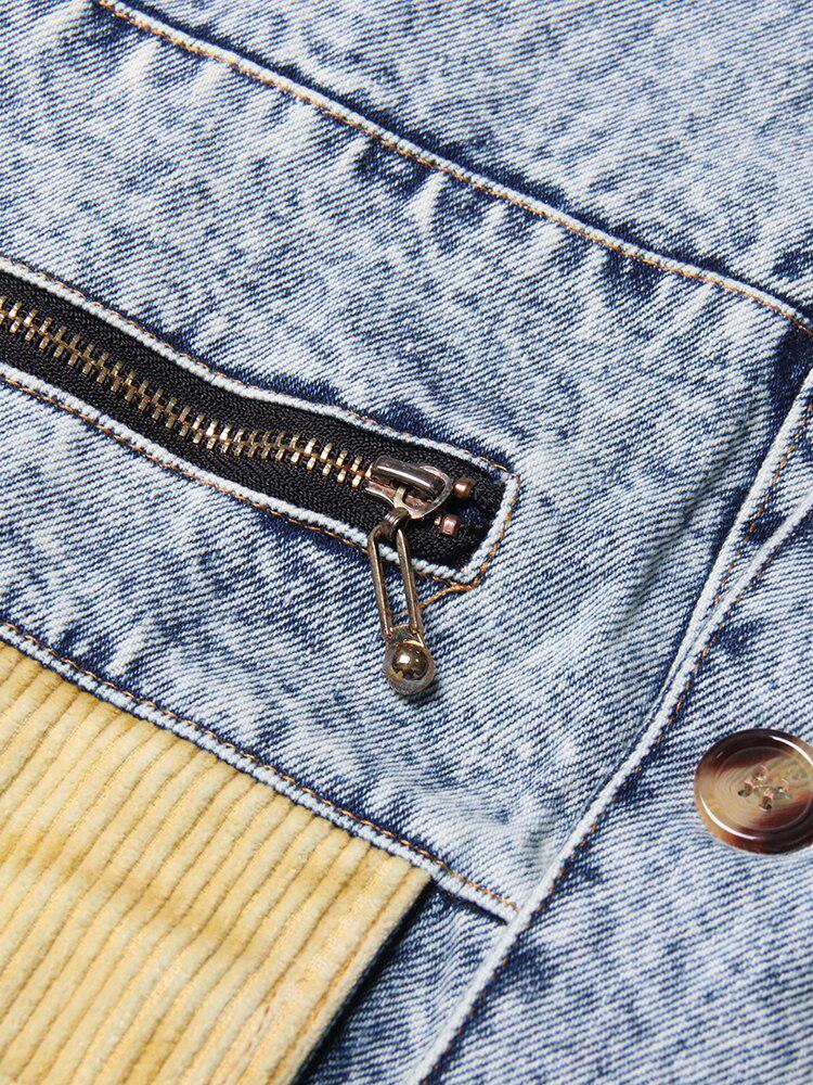 Quick Outfits, Modest Fashion Outfits Ideas Mid Wash Patchwork Denim Jacket Quick Outfits, Modest Fashion Outfits Ideas Mid Wash Patchwork Denim Jacket