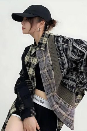 Quick Outfits, Modest Fashion Outfits Ideas Multi Pattern Plaid Shirt