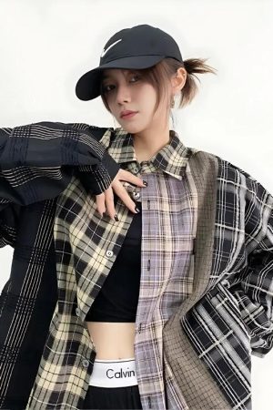 Quick Outfits, Modest Fashion Outfits Ideas Multi Pattern Plaid Shirt