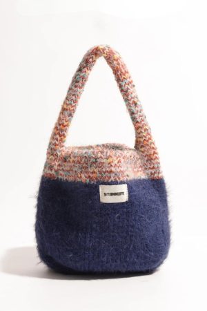 Quick Outfits, Modest Fashion Outfits Ideas Multicolor Knitted Bucket Bag