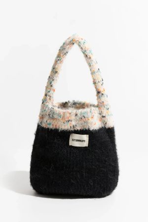 Quick Outfits, Modest Fashion Outfits Ideas Multicolor Knitted Bucket Bag