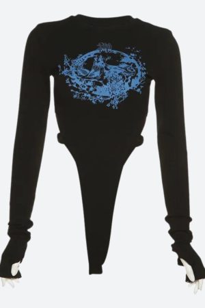 Quick Outfits, Modest Fashion Outfits Ideas Mythology Figure Printed Bodysuit