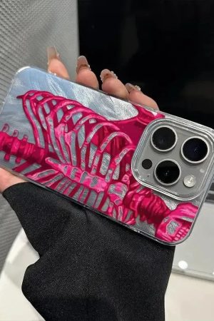 Quick Outfits, Modest Fashion Outfits Ideas Neon Skeleton Silver Phone Case