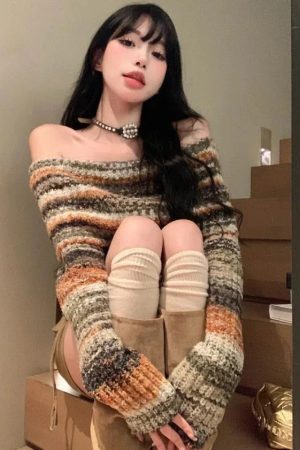 Quick Outfits, Modest Fashion Outfits Ideas Off Shoulder Cropped Sweater