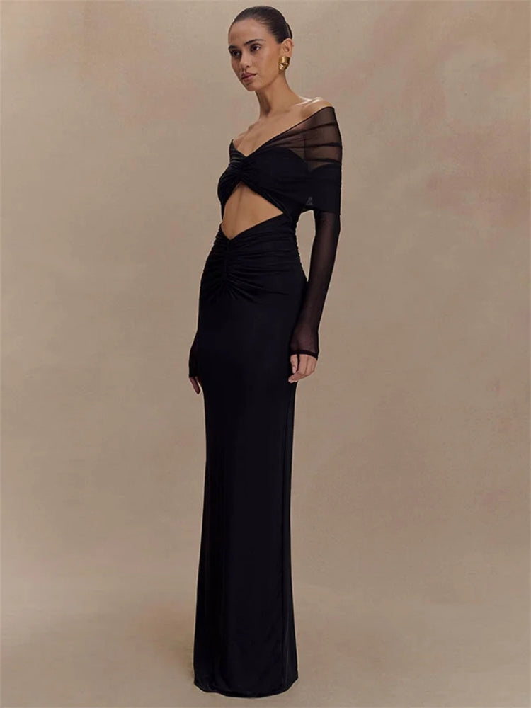 Quick Outfits, Modest Fashion Outfits Ideas Off Shoulder Cut Out Maxi Dress Quick Outfits, Modest Fashion Outfits Ideas Off Shoulder Cut Out Maxi Dress