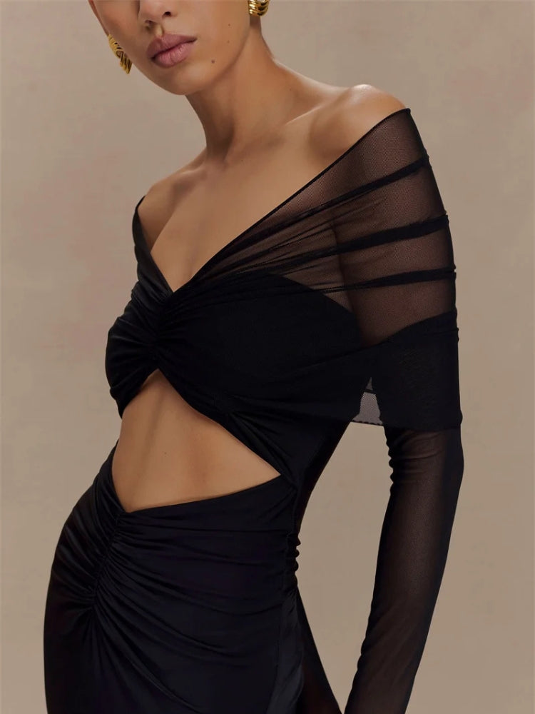 Quick Outfits, Modest Fashion Outfits Ideas Off Shoulder Cut Out Maxi Dress Quick Outfits, Modest Fashion Outfits Ideas Off Shoulder Cut Out Maxi Dress