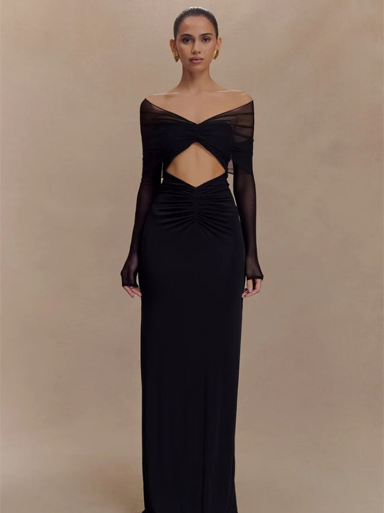 Quick Outfits, Modest Fashion Outfits Ideas Off Shoulder Cut Out Maxi Dress Quick Outfits, Modest Fashion Outfits Ideas Off Shoulder Cut Out Maxi Dress