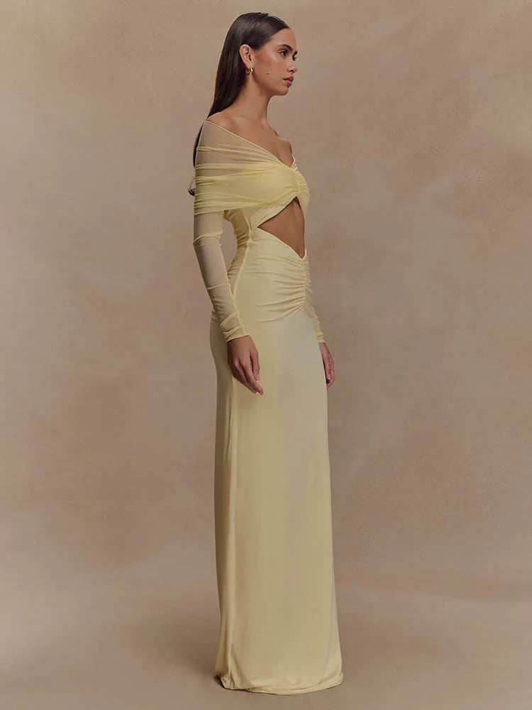 Quick Outfits, Modest Fashion Outfits Ideas Off Shoulder Cut Out Maxi Dress Quick Outfits, Modest Fashion Outfits Ideas Off Shoulder Cut Out Maxi Dress