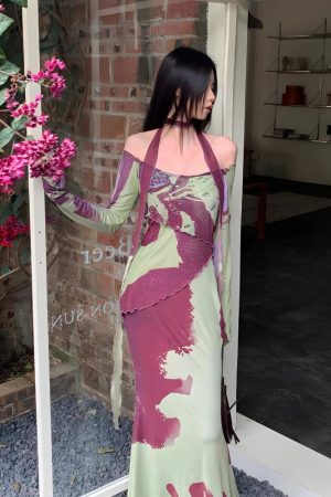 Quick Outfits, Modest Fashion Outfits Ideas Off Shoulder Mesh Maxi Dress