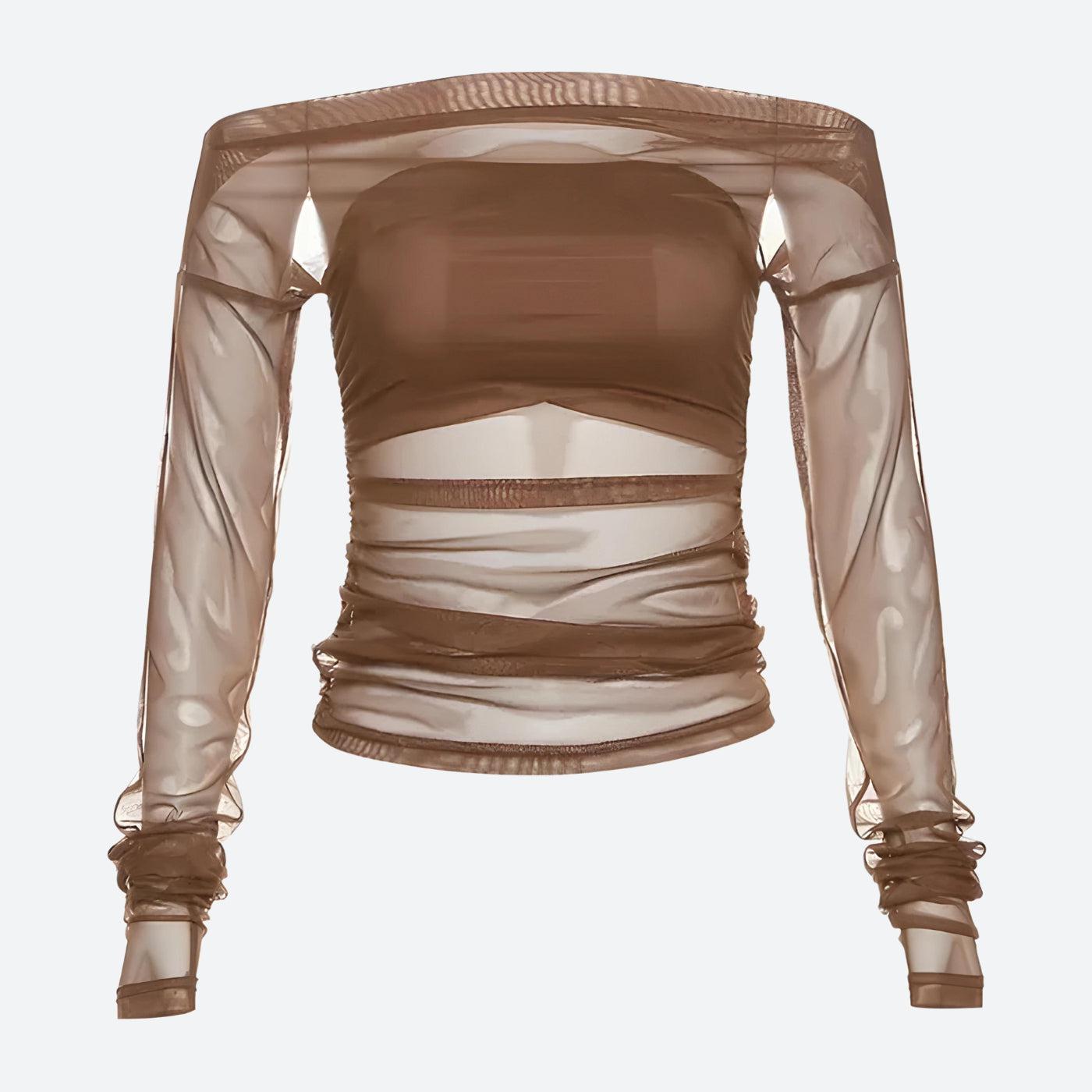 Quick Outfits, Modest Fashion Outfits Ideas Off Shoulder Mesh Top Quick Outfits, Modest Fashion Outfits Ideas Off Shoulder Mesh Top