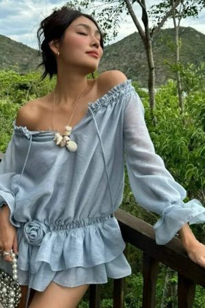 Quick Outfits, Modest Fashion Outfits Ideas Off Shoulder Ruffled Mini Dress