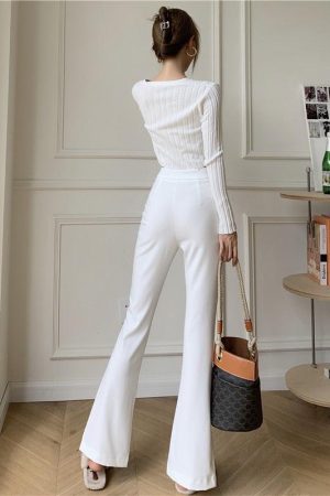 Quick Outfits, Modest Fashion Outfits Ideas Old Money Hem Split Pants