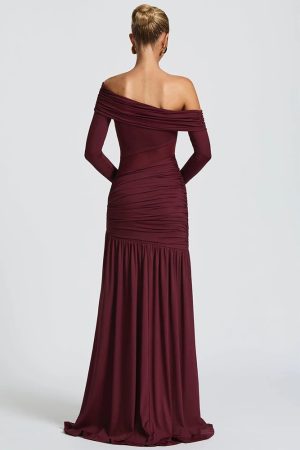 Quick Outfits, Modest Fashion Outfits Ideas One Shoulder High Slit Maxi Dress