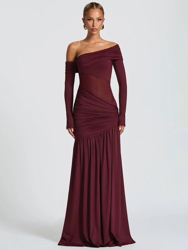 Quick Outfits, Modest Fashion Outfits Ideas One Shoulder High Slit Maxi Dress Quick Outfits, Modest Fashion Outfits Ideas One Shoulder High Slit Maxi Dress