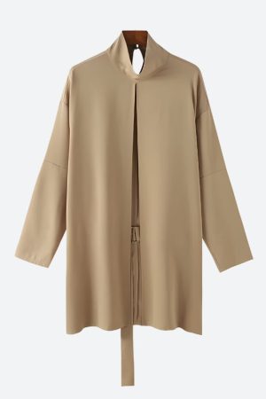 Quick Outfits, Modest Fashion Outfits Ideas Open Front High Neck Jacket