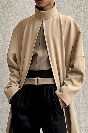 Quick Outfits, Modest Fashion Outfits Ideas Open Front High Neck Jacket