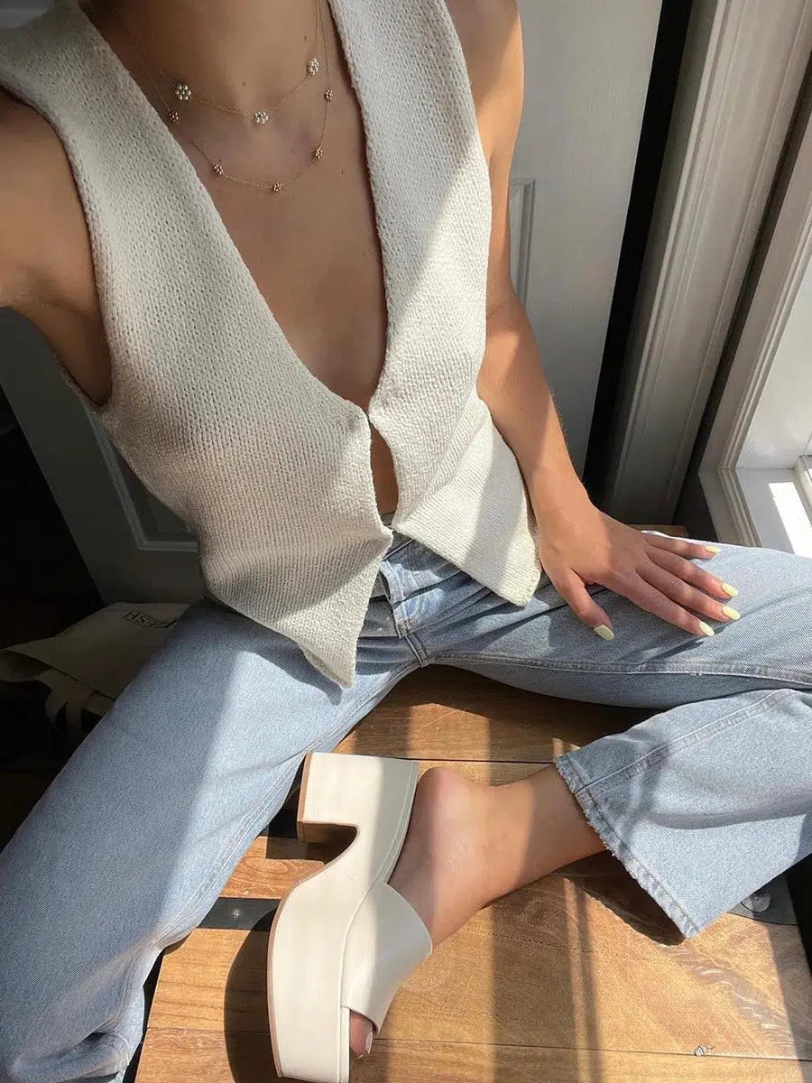 Quick Outfits, Modest Fashion Outfits Ideas Open Front Knitted Cardigan Vest Quick Outfits, Modest Fashion Outfits Ideas Open Front Knitted Cardigan Vest