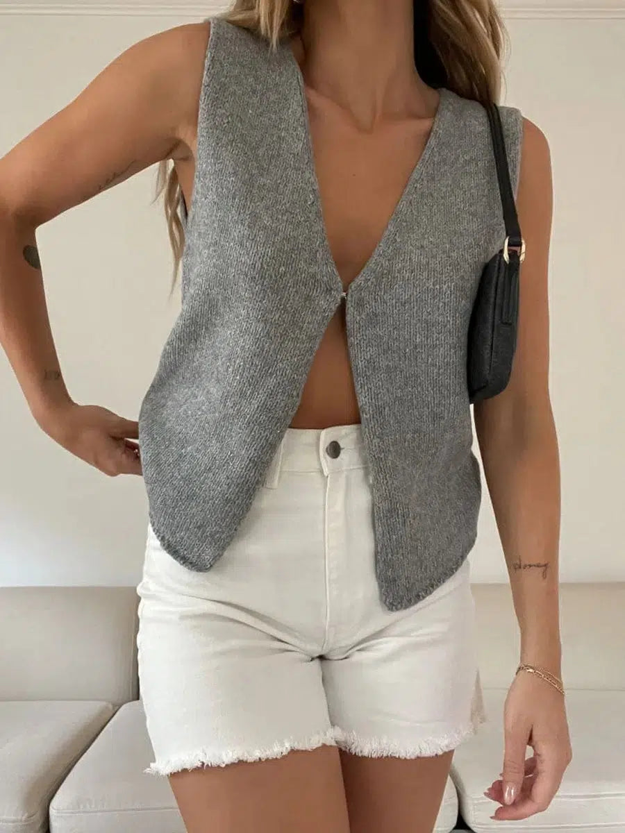 Quick Outfits, Modest Fashion Outfits Ideas Open Front Knitted Cardigan Vest Quick Outfits, Modest Fashion Outfits Ideas Open Front Knitted Cardigan Vest