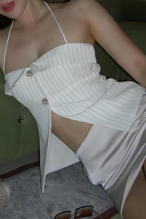 Quick Outfits, Modest Fashion Outfits Ideas Open Front Striped Shirt Top