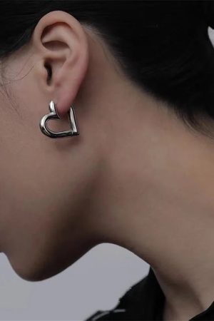 Quick Outfits, Modest Fashion Outfits Ideas Open Heart Earrings