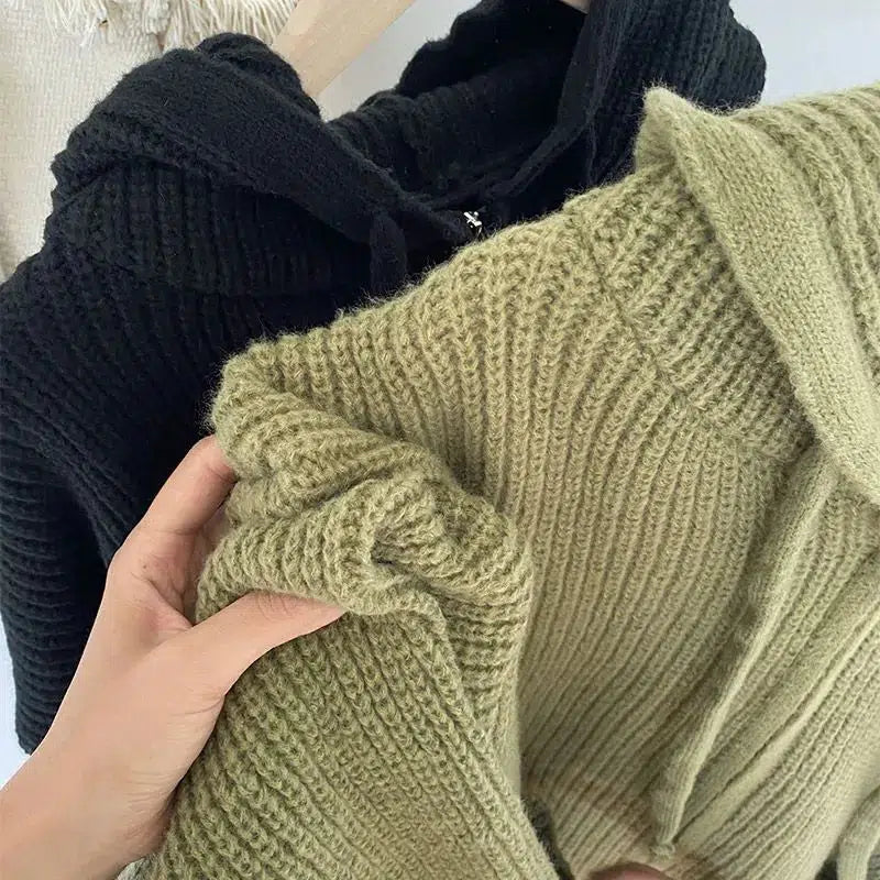 Quick Outfits, Modest Fashion Outfits Ideas Oversized Knitted Hooded Cardigan Quick Outfits, Modest Fashion Outfits Ideas Oversized Knitted Hooded Cardigan