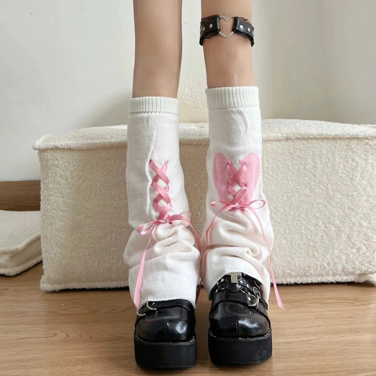 Quick Outfits, Modest Fashion Outfits Ideas Pastel Goth Broken Heart Lace Up Leg Warmers Quick Outfits, Modest Fashion Outfits Ideas Pastel Goth Broken Heart Lace Up Leg Warmers