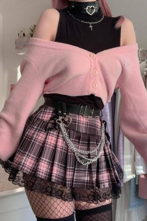 Quick Outfits, Modest Fashion Outfits Ideas Pastel Goth Pleated Mini Skirt