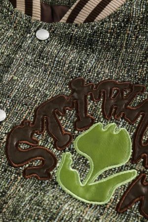 Quick Outfits, Modest Fashion Outfits Ideas Patchwork Bomber Jacket