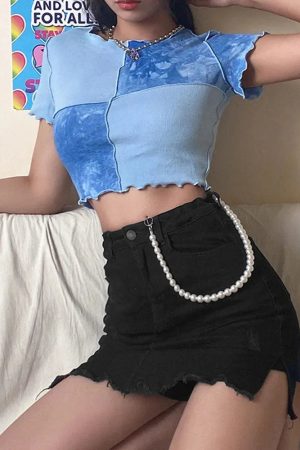 Quick Outfits, Modest Fashion Outfits Ideas Patchwork Crop Top