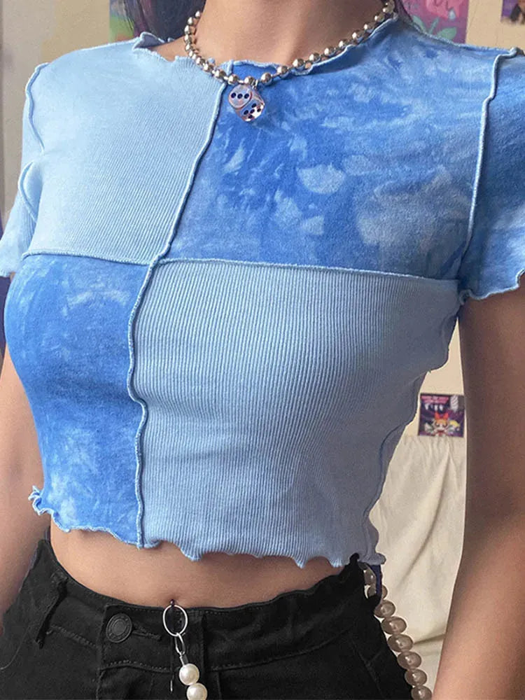 Quick Outfits, Modest Fashion Outfits Ideas Patchwork Crop Top Quick Outfits, Modest Fashion Outfits Ideas Patchwork Crop Top