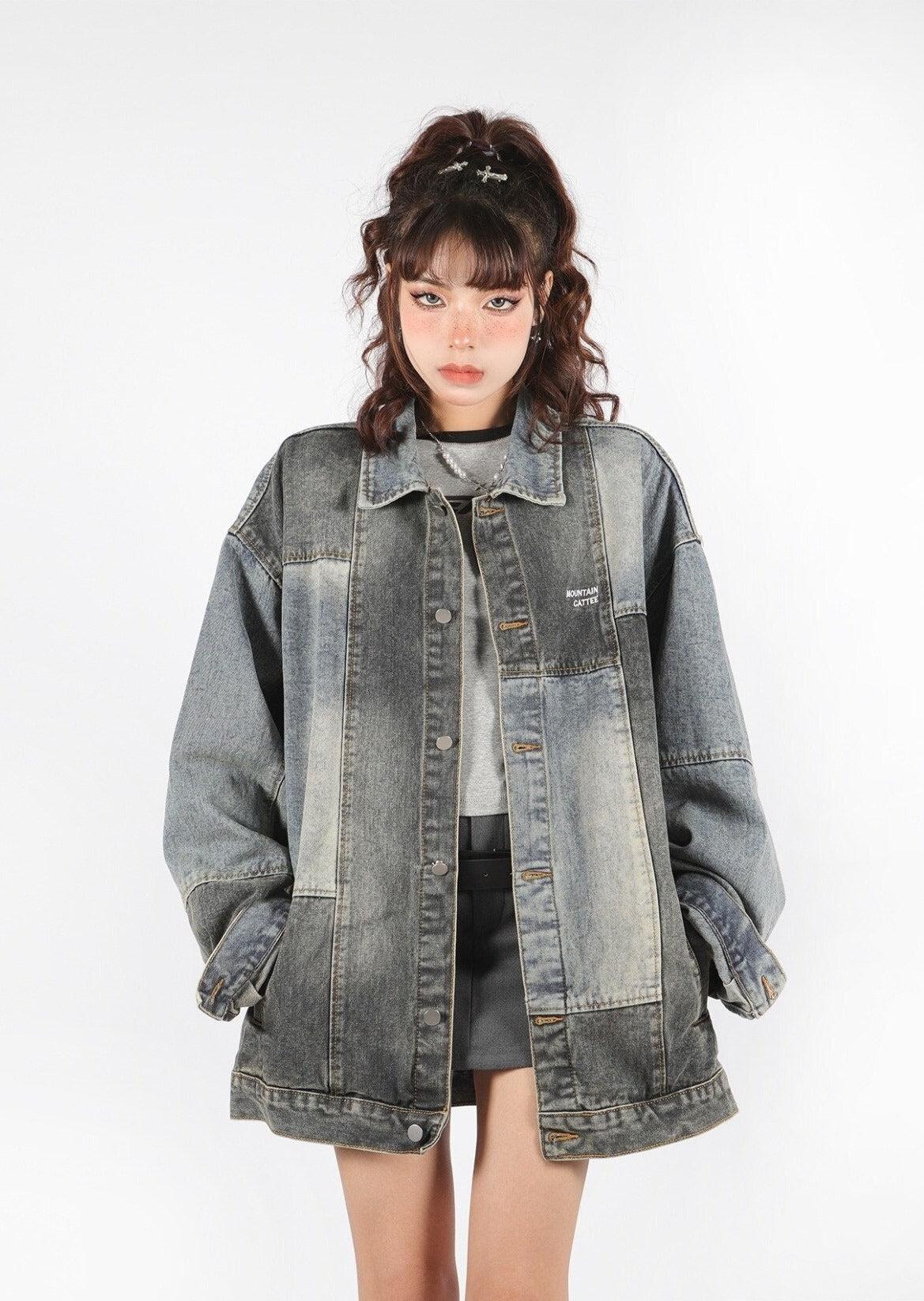 Quick Outfits, Modest Fashion Outfits Ideas Patchwork Oversized Denim Jacket Quick Outfits, Modest Fashion Outfits Ideas Patchwork Oversized Denim Jacket