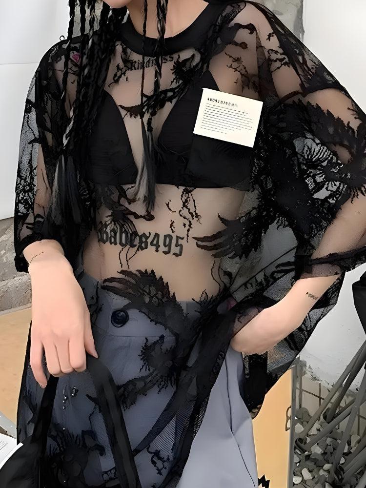 Quick Outfits, Modest Fashion Outfits Ideas Pegasus Embroidered Sheer Top Quick Outfits, Modest Fashion Outfits Ideas Pegasus Embroidered Sheer Top