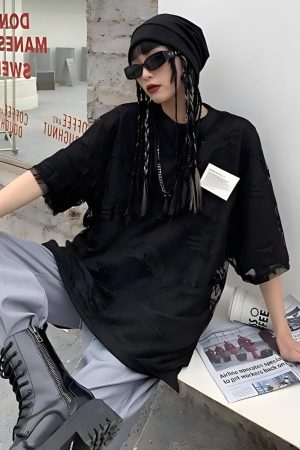 Quick Outfits, Modest Fashion Outfits Ideas Pegasus Embroidered Sheer Top