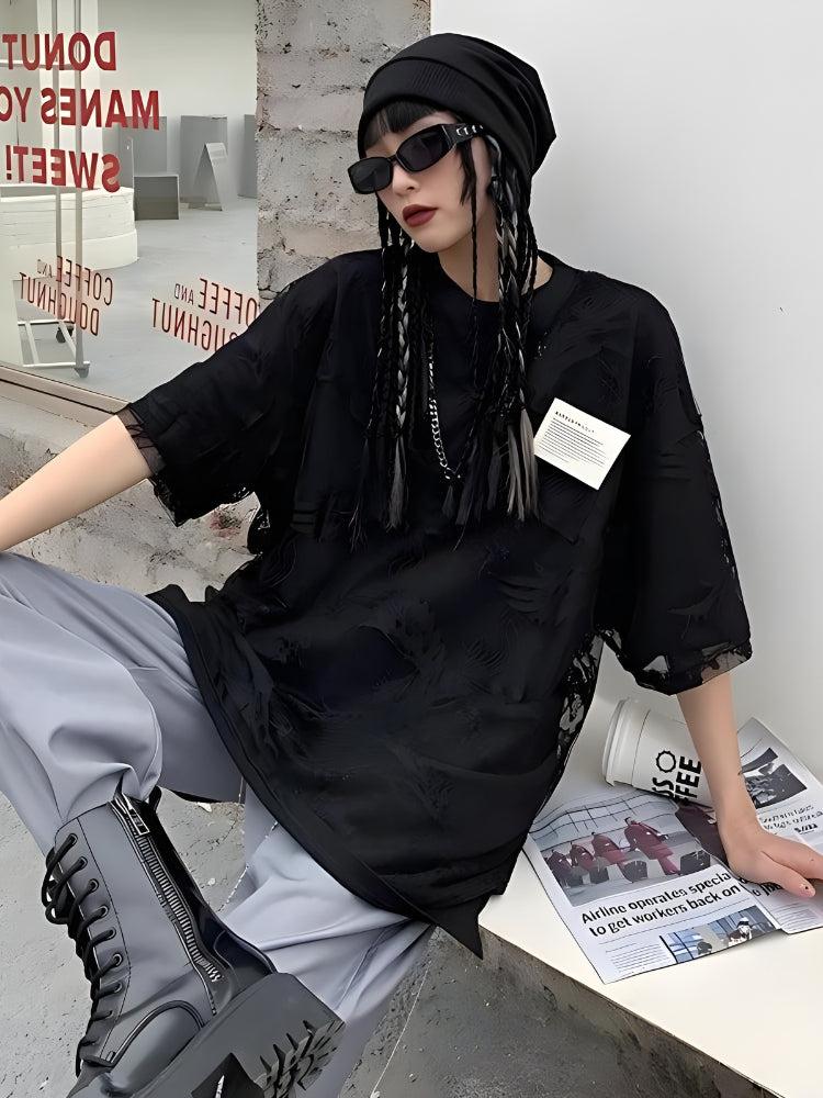 Quick Outfits, Modest Fashion Outfits Ideas Pegasus Embroidered Sheer Top Quick Outfits, Modest Fashion Outfits Ideas Pegasus Embroidered Sheer Top