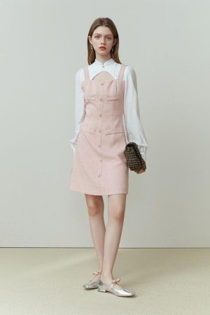 Quick Outfits, Modest Fashion Outfits Ideas Pink Preppy Mini Dress